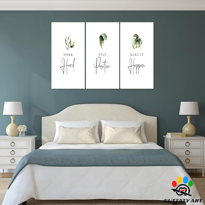 Office Wall Art-3 Panel Motivational Wall Art, Inspirational Quotes Canvas Art for Home Office Wall Decor,Positive Quote Wall Decor, Entrepreneur Words Poster Frame for Company Wall Decor 20”x30”x3Pcs