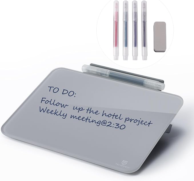 Small Desktop Glass Dry-Erase whiteboard - 8 X 6 Inches × 2