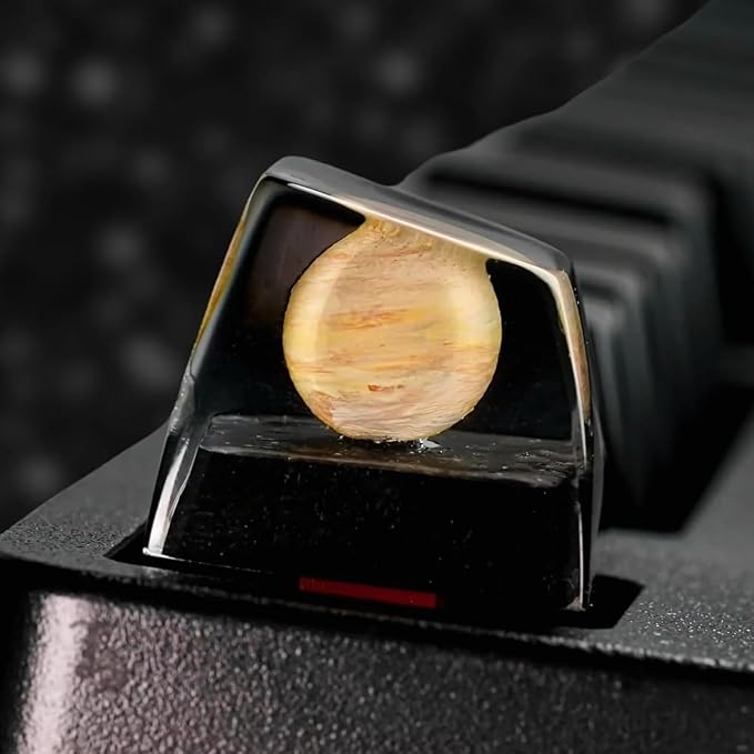 Jupiter Planet Artisan Keycap Solar System - 1U ESC, R1 SA Profile Custom Handmade Resin Cherry MX Switch Key Cap Mechanical Keyboard, Cool Tech Gifts for Men, Dad, Father, Gamer, Space Lover