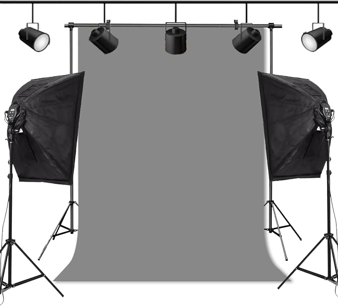 Grey Backdrop Background for Photography Photo Booth Backdrop for Photoshoot Background Screen Video Recording Parties Curtain 6x9FT