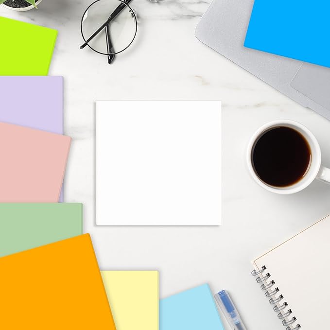 Super Sticky Notes,Self-Stick Note Pads 3 x 3 in,400 Sheets Sticky Notepad Bulk Post,Office Supplies,School Supplies,Christmas Decor (Black, Sticky Notes 3x3)