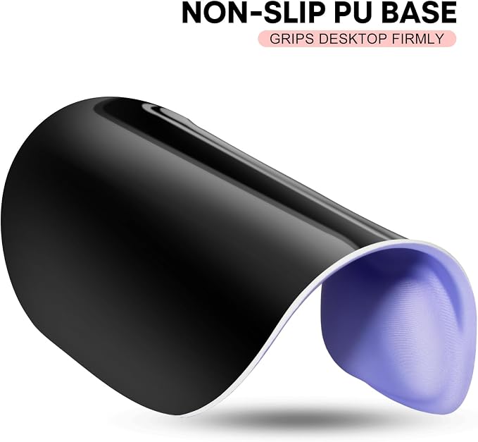 JIKIOU Mouse Pad, 2 Pack Ergonomic Mouse Pads with Comfortable Gel Wrist Rest Support and Smooth Cloth, Non-Slip PU Base for Easy Typing Pain Relief Durable and Easy to Clean Small Purple