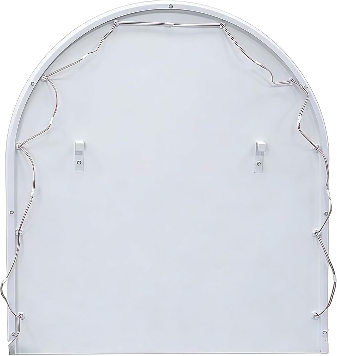Merax White Floating Vanity Desk Vanity Mirror with Lights, 3 Color Adjustable, 2 Storage Drawers & Charging Station, Wall-Mounted Makeup Vanity Shelf for Bedroom Hairdressers, 31" D x 54" H