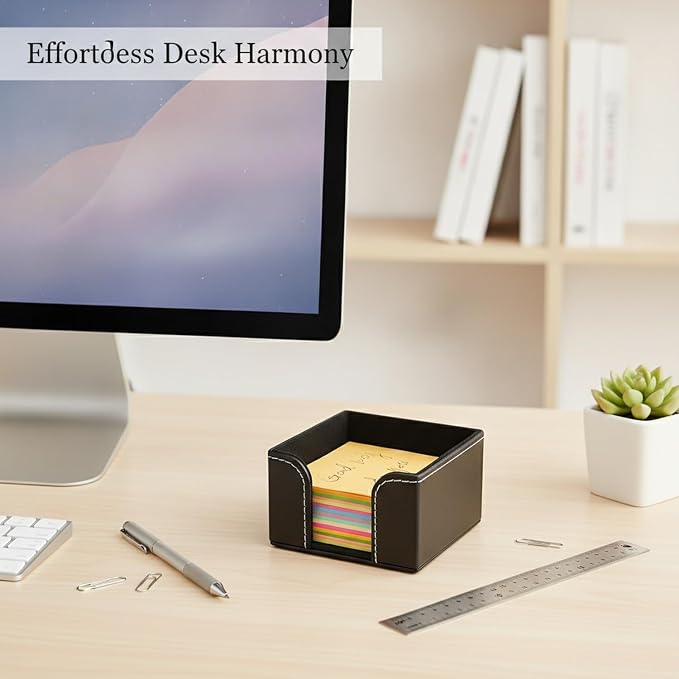 Declutter Your Workspace with This Compact PU Leather Storage Bin, Open-Top Caddy for Desk or Drawer Organization