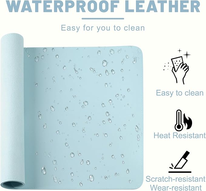 Leather Desk Mat, Desk Pad for Keyboard and Mouse Large Mouse Pads for Desk | Waterproof Desk Mat, Desk Matt for Desktop, Laptop Blotter, Keyboard Pad, Large Mouse Pad, Desk Essentials