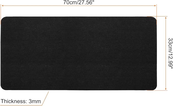 PATIKIL 28"x13" Desk Mat Protector, Felt Dual Side Mouse Pad Writing Mat for Office Home, Black