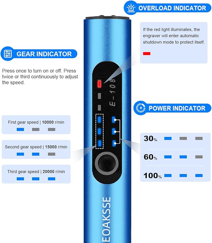 Electric Engraving Pen Set, Cordless Engraver Pen with 60+ Accessories, 3-Speed Adjust Rotary Tool for DIY, Art & Personalized Gifts