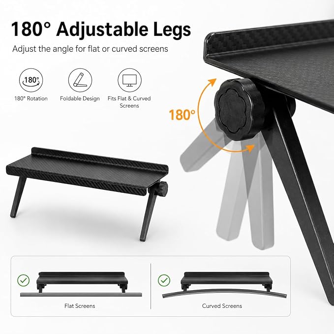 Adjustable TV Screen Top Shelf, 1 Pack Monitor Top Storage Rack for Computer Screen, Router, Media Box, Speaker, Remote Control and Home Office Organizer (10.25 * 4.33 in)