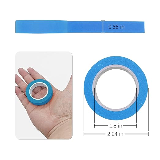 UMETDO 8PCS Colored Masking Tape - Blue Painters Tape, Tape for Kids Art Supplies, Great for Crafts, Labeling, DIY Decorative, 1/2 Inch Colored Tape Rolls- Tiny Size