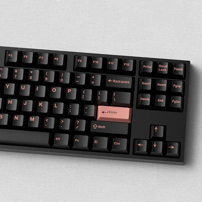 Fogruaden PBT Keycaps Set, Cherry Profile Custom Keycap for Mechanical Keyboard Dark Pink Keycaps