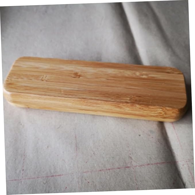 Bamboo Pen Box with Two Pen Slots - Eco-Friendly Wooden Pencil Case Organizer for Desk Supplies and Stationery Storage at Home and Office