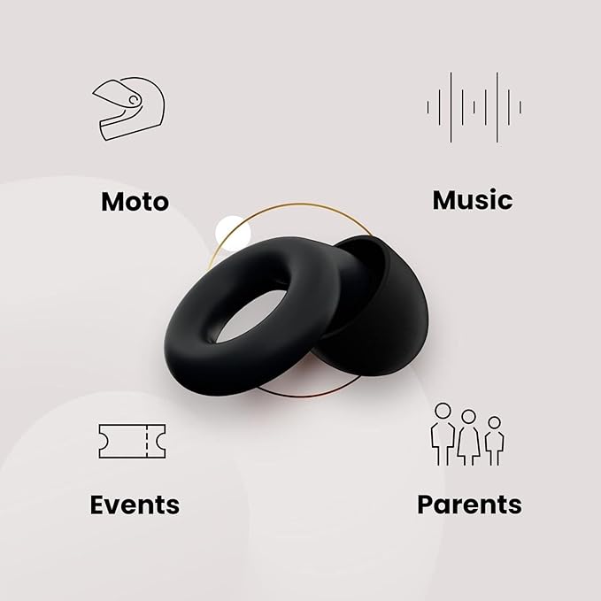 Quiet Ear Plugs for Sleep,28db Noise Reducing Silicone Earplugs – Reusable Comfort Fit Hearing Protection for Sleeping, Focus, Travel & Relaxation – Soft, Washable (Black, One Size)