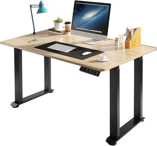 4-Leg Standing Desk Frame with Dual Motor, Electric Adjustable Legs for Max 63'' x 22.83'' Desktop, Heavy Duty 220 lbs Load, 4 Memory Height Settings Stand up Desks Base, Black Frame Only