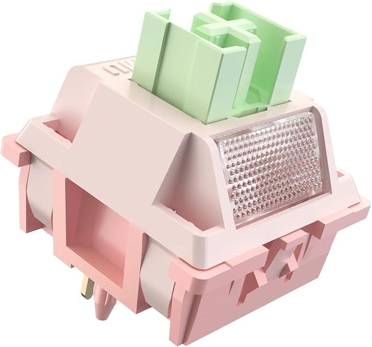 Zjmehty Outemu (Gaote) White Peach Silent Switches, 40gf Actuation Force, pre-Lubricated, dust-Proof Linear switches, Compatible with MX Mechanical Keyboards (90pcs)