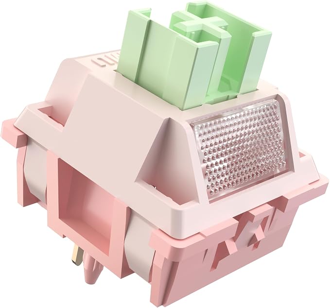 Zjmehty Outemu (Gaote) White Peach Silent Switches, 40gf Actuation Force, pre-Lubricated, dust-Proof Linear switches, Compatible with MX Mechanical Keyboards (72pcs)