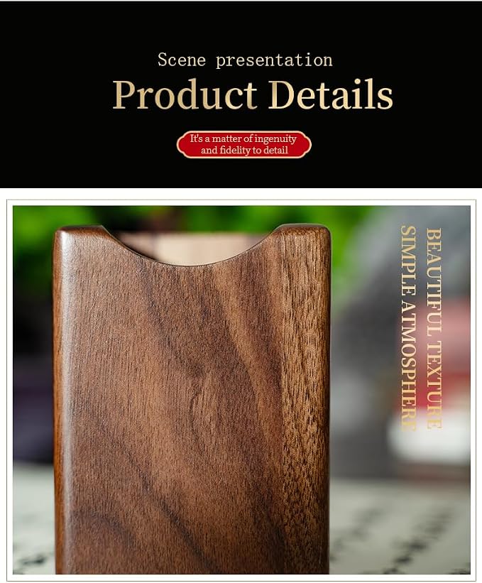 Wooden Pen Holder for Desk, 2 Pack Natural Wood Pencil Cup Holder – Office Desk Accessories Organizer, Makeup Brush Holder, Kids Crayon Marker Caddy, Eco-Friendly (2 Pack Walnut Color)