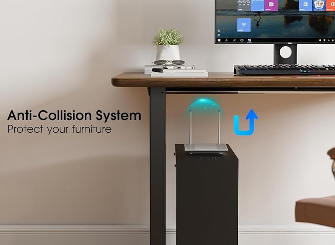 330 lbs Capacity Dual Motor Electric Standing Desk Frame, Height Adjustable Sit Stand up Desk Legs Base Workstation, Anti-Collision Function, 2 Hooks, Black Frame Only