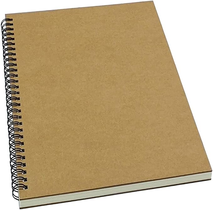 YUREE Spiral Notebook/Spiral Journal Lined, B5 Hard Kraft Cover Wire Bound Notebook Ruled, 70 Sheets (140 Pages), 10.5" x 7.3", Brown