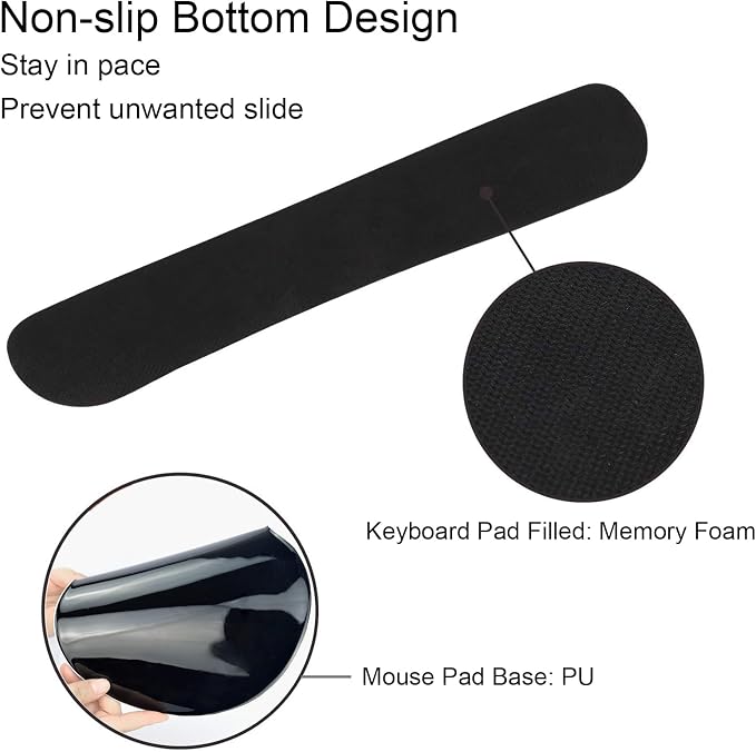 Mouse Pad and Keyboard Wrist Rest Support, with Non-Slip PU Base,Gel Mouse Pad with Coaster,Pain Relief for Gaming, Computer,Office -Vector Leaves