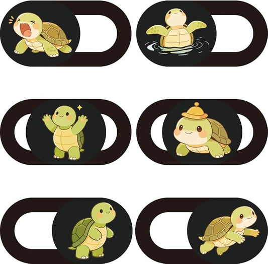 6Pcs 6 Styles Turtle Camera Cover Slide Cute Privacy Guard Accessories, 0.04 Inch Ultra Thin Webcam Cover Protector Blocker for Laptop Desktop Computer Tablet Notebook Mini PC Office Use