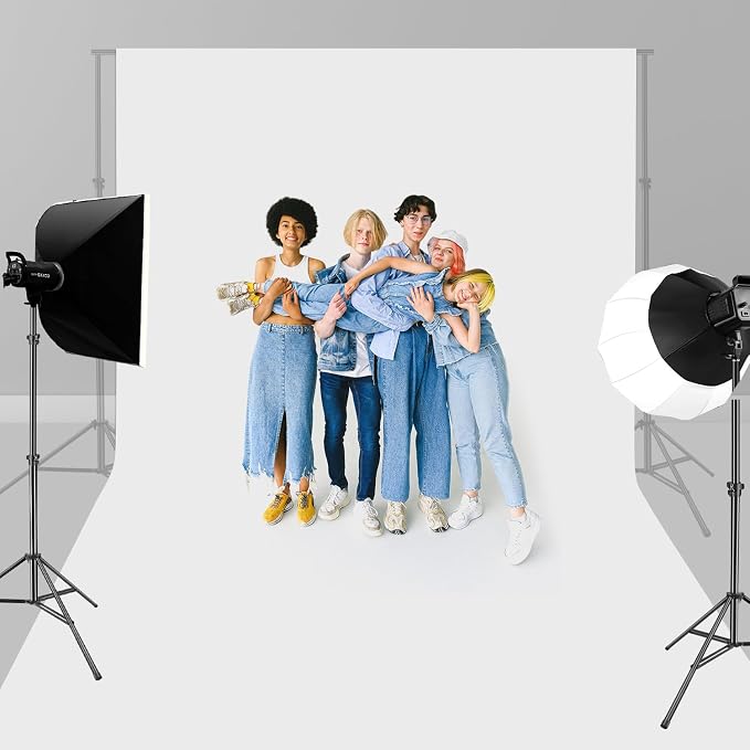 HEMMOTOP White Photo Backdrop, 10x20 ft Screen for Photography, Seamless Backdrops Backgrounds for Photo Video Recording (Backdrop Only)