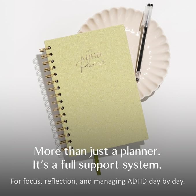 The ADHD Planner - Undated Daily/Weekly Schedule Organizer Journal - Habit Tracker Record Emotions & Mood - Academic Goals - Structure & Focus for Adults (Spiral) (Green)