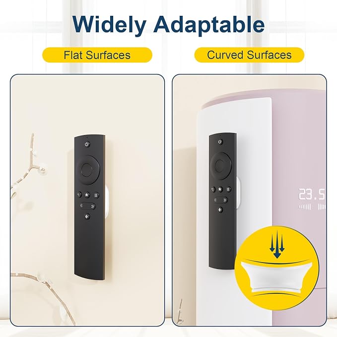 Magnetic Silicone Remote Control Holder Wall Mount for TV Fan 6 Pack White | Upgraded Silicone Remote Caddy, Self-Adhesive, Remotes Control Organizer Storage, Home Office Air Conditioner Remote Holder
