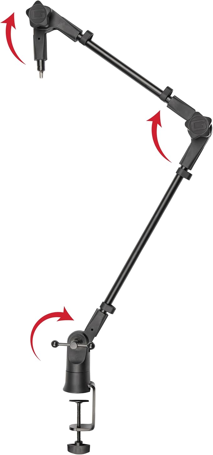 Gator Frameworks Slim Profile Desk-Mounted Mic Stand Boom Arm for Broadcasts, Podcasts, Content Creation, Live Streaming, & Similar Applications (GFWMICBCBM0500)