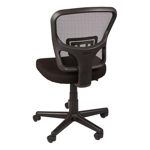 Norwood Commercial Furniture Swivel Mesh Mid-Back Armless Task Chair for Home or Office Computer Desk, Black (NOR-IAH1043-SO)