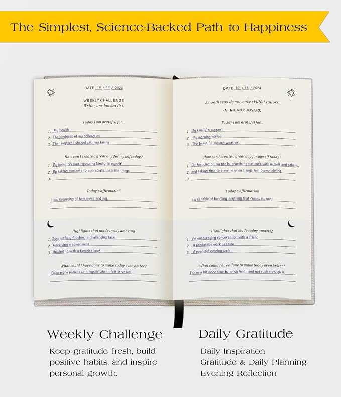 The Original Gratitude Journal - Daily Gratitude Practice with Inspiring Prompts & Quotes for Mindfulness, Reflection & Personal Growth 2026 - Wellness Journal for Men & Women