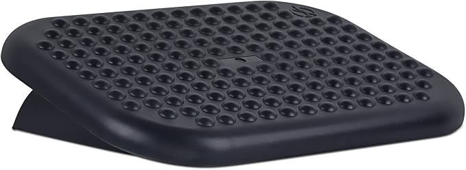 Mount-It Foot Rest Under Desk, 18 x 13 in Adjustable Ergonomic Footrest | 3 Tilt Angles Up to 30 Degrees, Non Slip Foot Stool at Work, Massage Surface, Durable Plastic, Home or Office, Black