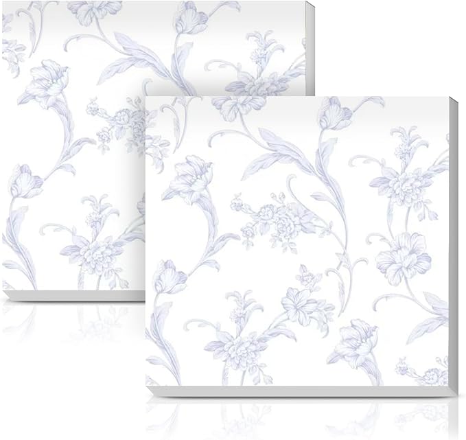 Sticky Notes 3x3 Inches, 2 Pads Cute Colorful Self-Stick Note Pads, Easy to Post for Home, Office and Daily Life Organization Blue and White Floral