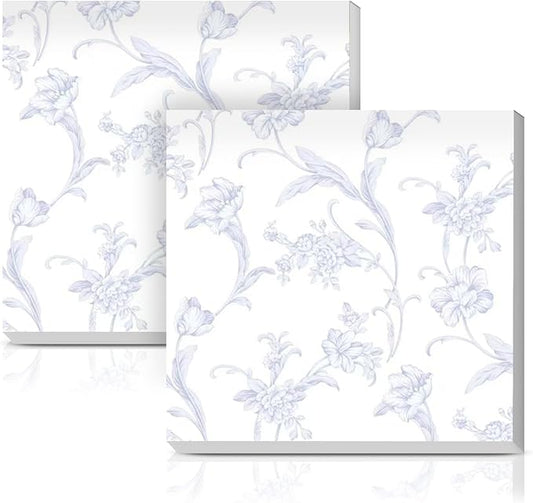Sticky Notes 3x3 Inches, 2 Pads Cute Colorful Self-Stick Note Pads, Easy to Post for Home, Office and Daily Life Organization Blue and White Floral