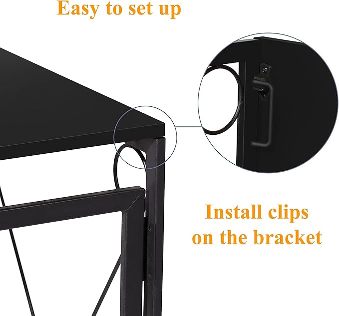VECELO 39 Inch Folding Desk Simple Assembly, Writing Computer Desk for Home Office Study Office Foldable Table for Small Spaces,Classic Black,2 Set