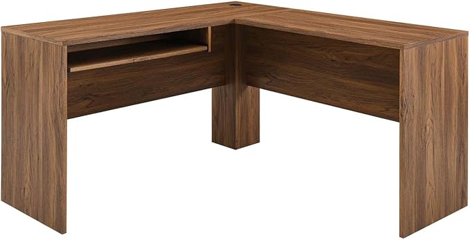 Modway EEI-5822-WAL-WHI Transmit Wood Desk and File Cabinet Set, Walnut White