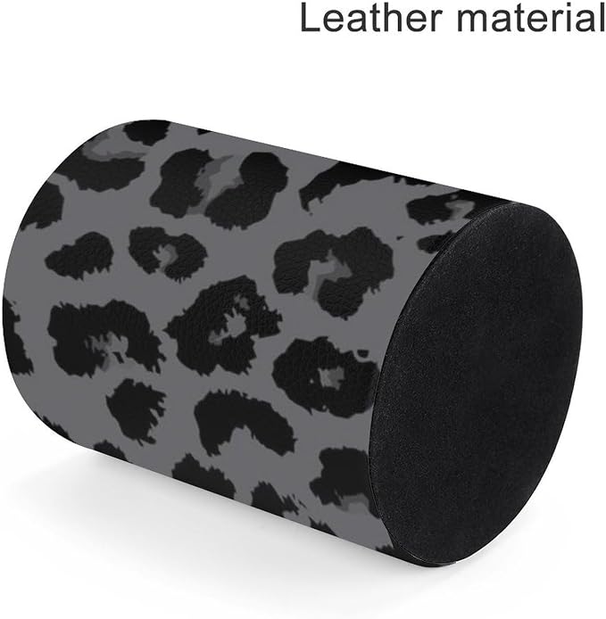 Leopard Print Pen Holder for Desk PU Pencil Cup Organizer | Round Desks Makeup Brush Holder for School Multifunctional Office Supplies