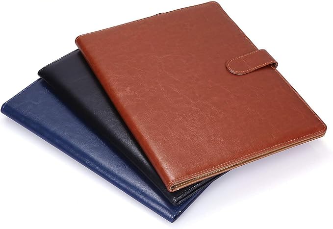 Clipboard Folder Padfolio, Mymazn Writing Portfolio Faux Leather Clipboards with Cover for Legal Pad Holder Letter Size A4 8.5 x 11 for Business Conference Notepad Clip Boards Brown