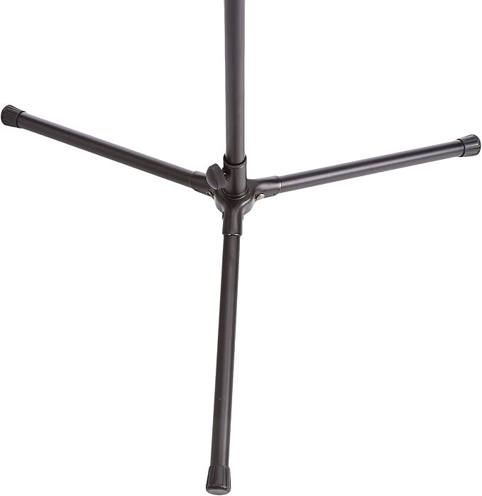 Amazon Basics Sturdy Portable Microphone Boom Arm Stand, Height Adjustable with Cable Management, Foldable Tripod Base, Up to 85.75", Black