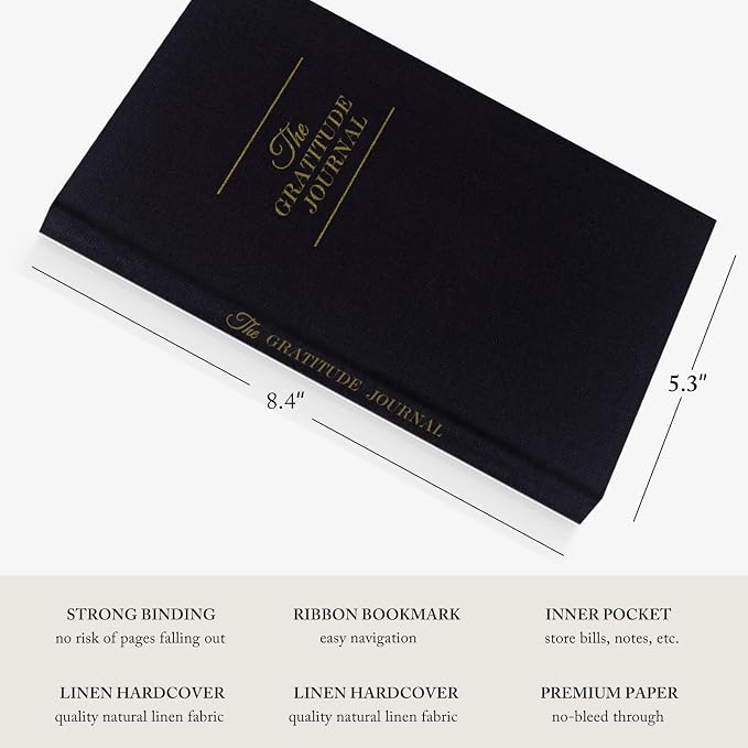 The Gratitude Journal - for More Mindfulness, Happiness, Positive Vibes, Affirmations, Productivity, and Self Reflection -Undated Daily Journal