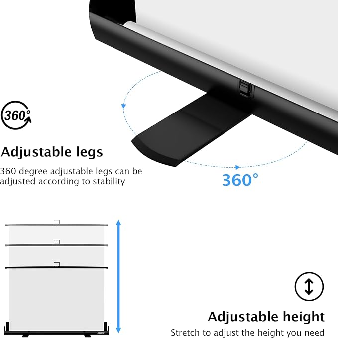 EMART 58x74in Collapsible White Backdrop Screen, Retractable Chroma Key Panel for Photo Background Removal, Portable Wrinkle-Resistant Backdrop with Stand for Streaming, Photographic Studio, TikTok