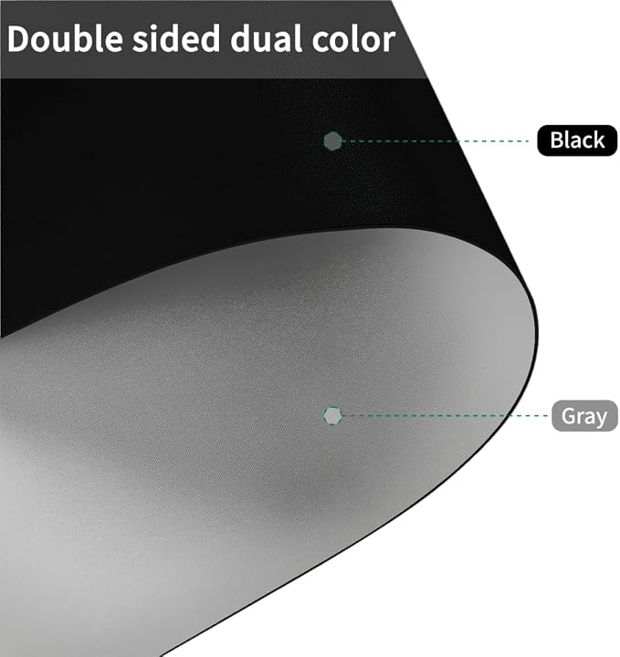 Faux Leather Table Cover,1.8mm Thick,36x54 Inch Table Protector,Table Protector for Dining Room Table,Table Protectors for Rectangle Tables.(Black+Gray,36x54)