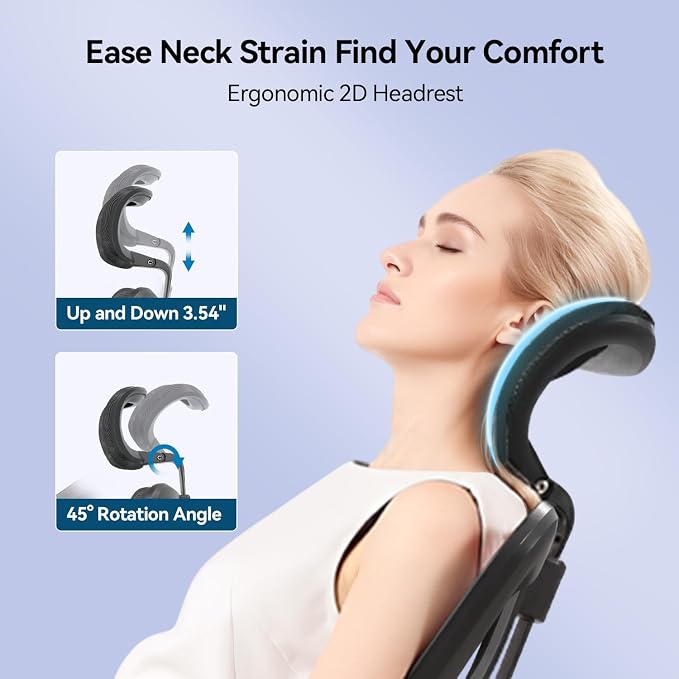 SIHOO M57 Ergonomic Mesh Office Chair, High Back Home Desk Chair with 3D Armrests, Lumbar Support and Adjustable Headrest, Comfortable Computer Chair, Big & Tall Office Chair Hold 330 LBS-Ebony