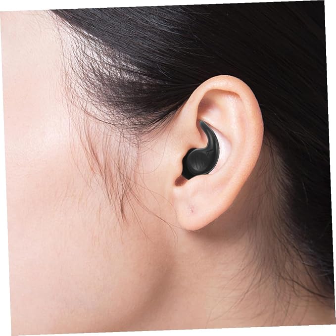 Silicone for Noise Reduction and Hearing Protection, 1 Pair with Storage Case, Anti-Noise for Sleeping, Studying, Concerts, and Industrial Use in Black Style