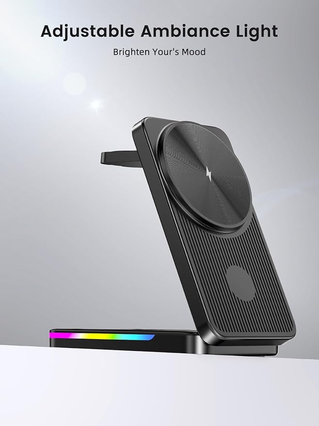 Wireless Charger for Samsung, 3 in 1 Charging Station for Samsung - Magnetic Android Charging Station for Galaxy S26 Ultra, Z Fold/Flip & Buds4 Pro - Nightstand Organizer & Bedside Charger for Travel