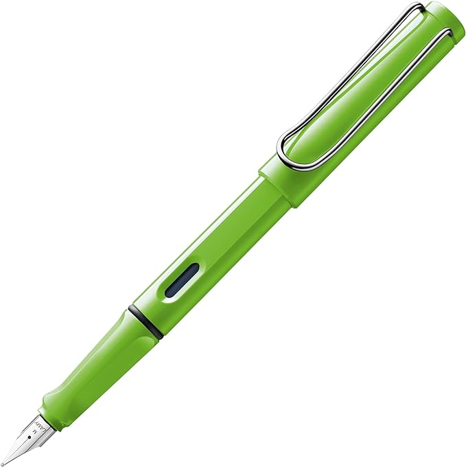LAMY safari green - Fountain Pen with ergonomic grip & polished steel nib in size EF - ideal for any Writing & Calligraphy - including LAMY T 10 blue cartridge - Right-Handed