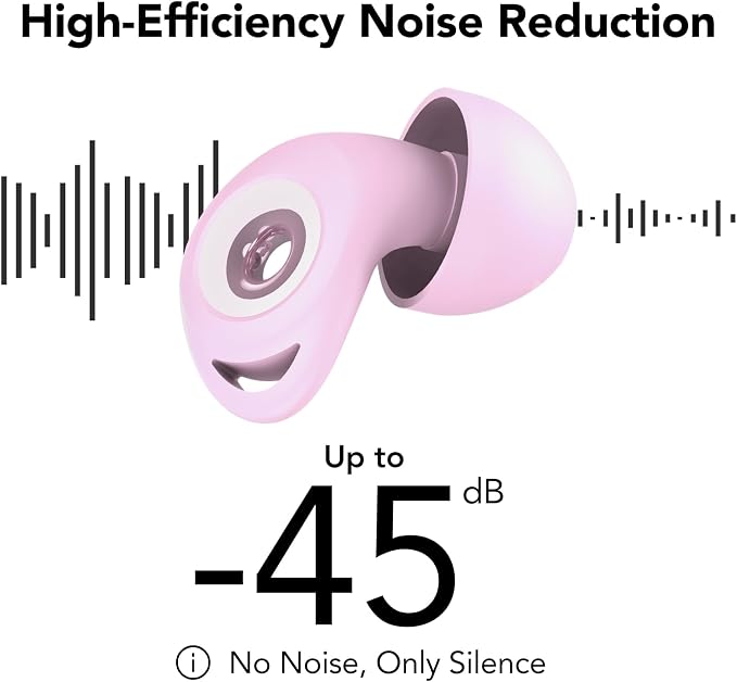 Ear Plugs for Concert,Noise Cancelling Silicone Earplugs for Noise Reduction & Snoring, Concerts,45 dB,Ear Plugs for Sleep, Soft Earplugs Reusable Concert Ear Plug,Hearing Protection with 8 Earpieces
