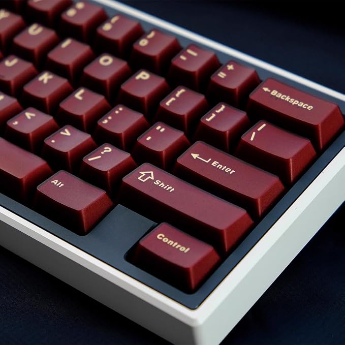 Sumgsn 114 Keys Translucent Red Keycaps Cherry Profile Doubleshot Keycaps Set Fit for 60% 65% 75% Mechanical Keyboard Cherry Mx Switches