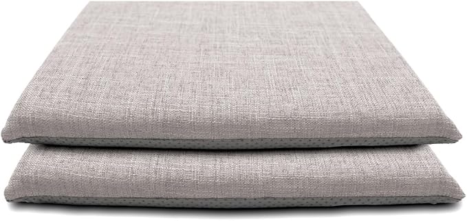 Lifup 2 Pack Chair Cushion Memory Foam Pads, Square Non-Slip Thick Dining Chair Cushions with Ties and Removable Cover for Home Office Restaurant Chair Pads Grey 18 x 18 Inch