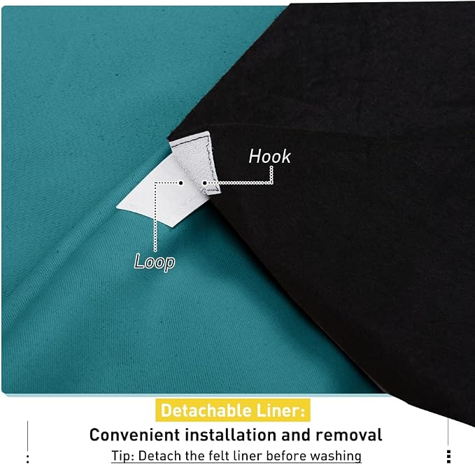 NICETOWN Sound Barrier 100% Blackout Divider Curtains 84", Noise, Heat and Cold Blocking Drapes with Felt Fabric Lining for Nursery/Daytime Sleep/Bedroom (Peacock Teal, 2 PCs, 52" Wide)