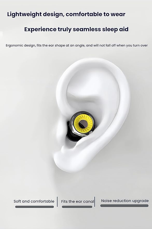 Ear Plugs for Sleeping Noise Cancelling, 32dB Ear Plugs for Noise Reduction, Ultra-Comfy Ear Plug for Concerts, Snoring, Deep Focus, Soft Silicone Ear Plug with 8 Ear Tips and Carry Case Black-Yellow
